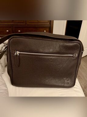 BALLY Italy Dark Brown Leather Crossbody Messenger Bag